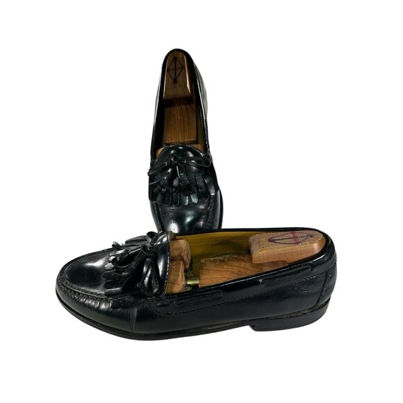 Cole Haan Vintage Mens Sz 10 D Black Tassel  Loafers Leather Slip On Shoes - Picture 1 of 9